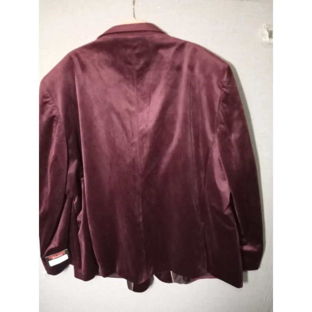 Linea Uomo Blazer 56R Velvet Burgundy Blazer Sport Coat  Regular NWT New